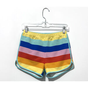 Hanna Andersson French Terry Shorts Girls 150 US 12 Red Yellow Blue Striped